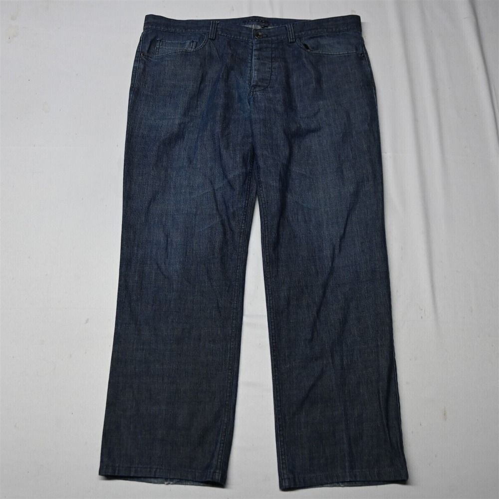 Theory 38x30 Straight Leg 5 Pocket Button Fly Dark USA Made Denim Mens Jeans‎